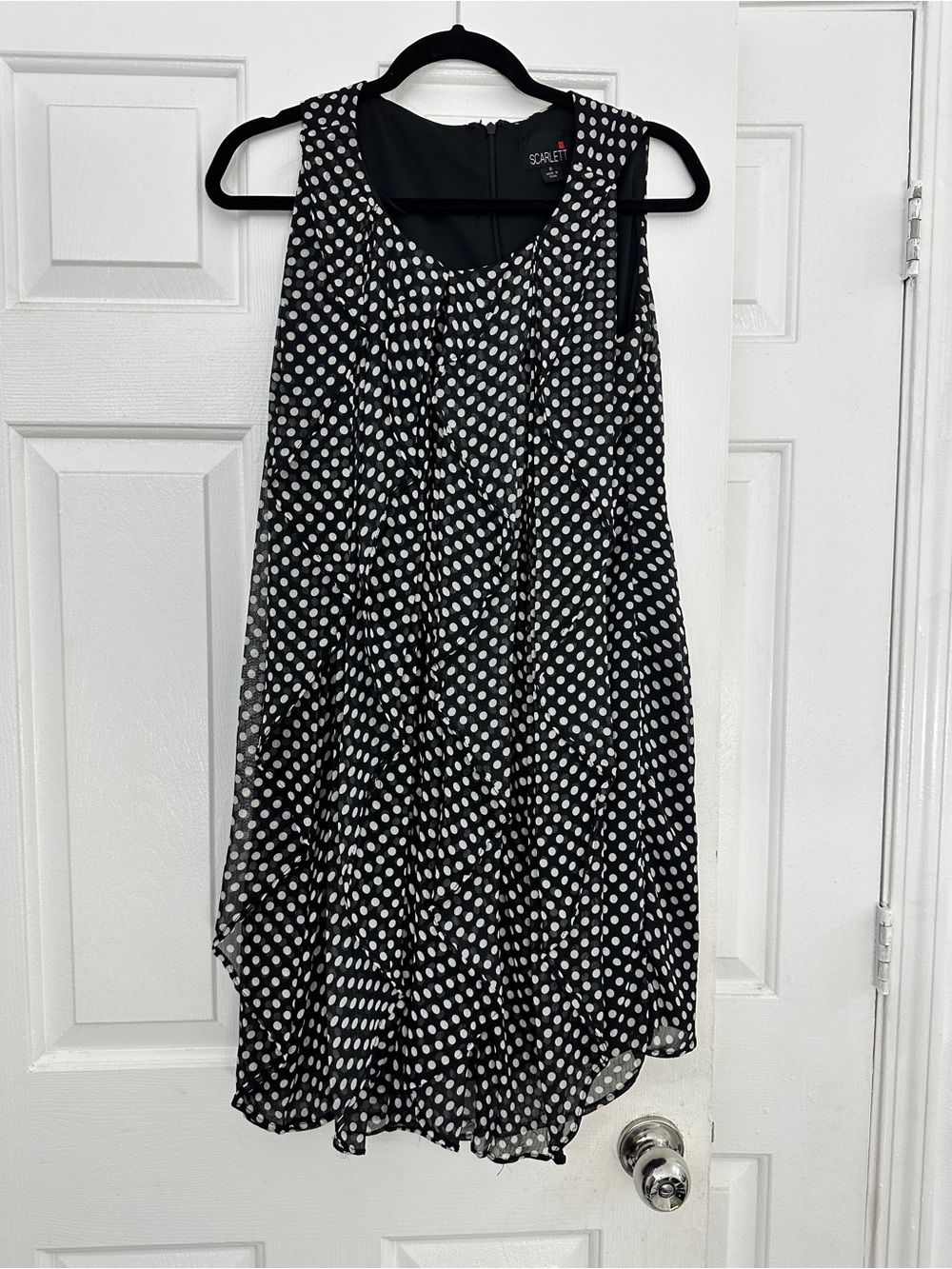 Scarlett Black and White Polka Dot Sleeveless Tunic